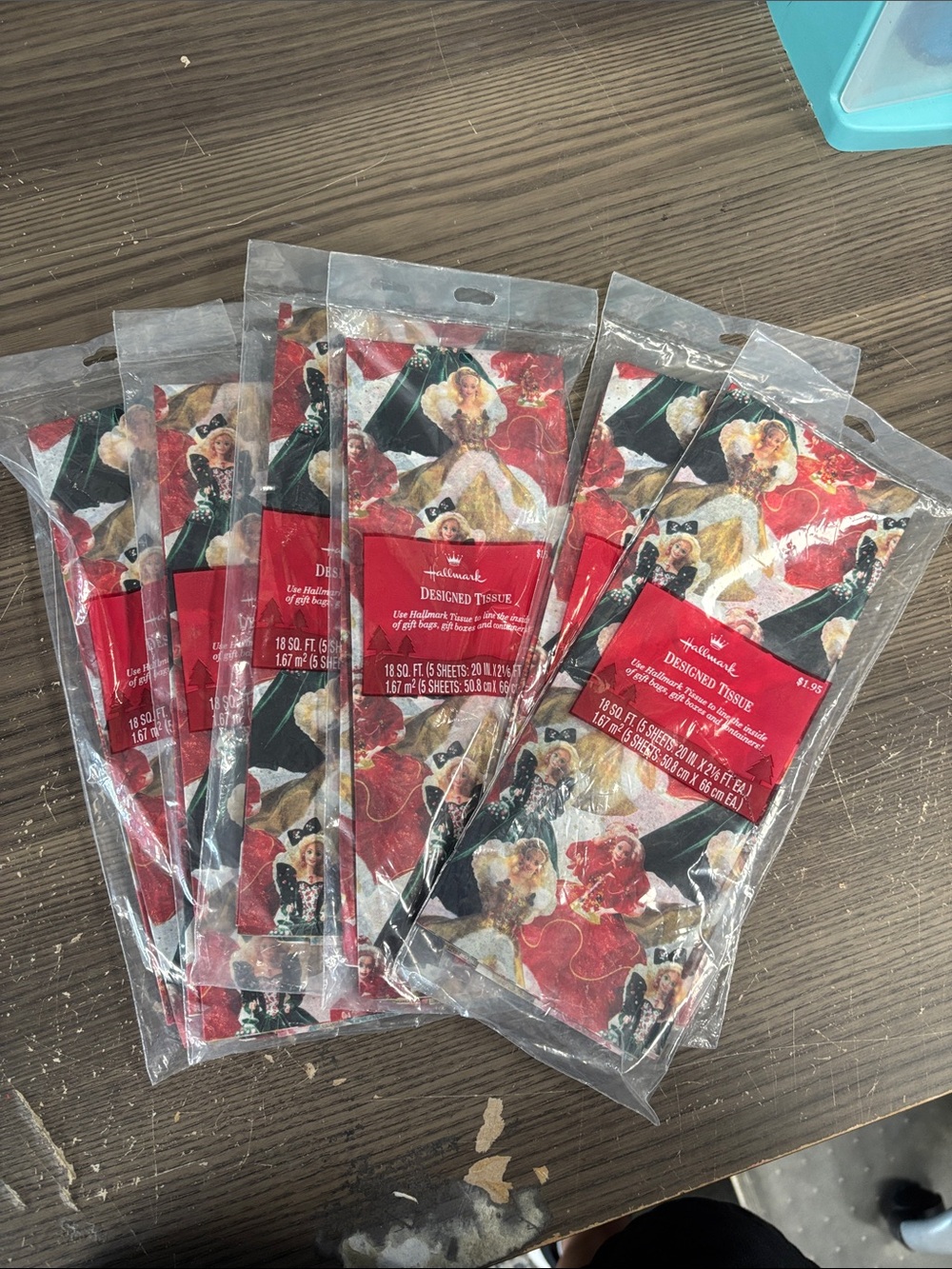 Hallmark Red Floral Designed Tissue Paper - Pack of 5
